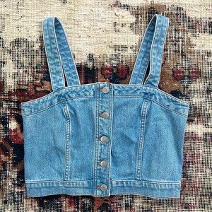 Madewell Denim Cropped Buttoned Tank Size 6
